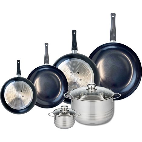 Ensemble de 4 Poêles de cuisson 20, 24, 28 et 32 cm et 2 faitouts 12 et 24 cm Elo Prima Brillant (1/5)
