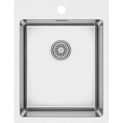 Évier encastré SA349 1 vasque 39x50,5 cm en inox (1/4)