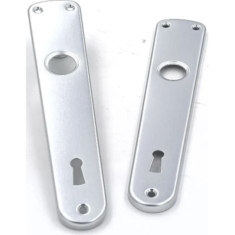 COPPIA PLACCA GPB BORDI TONDI FORO PATENT 8X90 ALLUMINIO ARGENTO (1/3)
