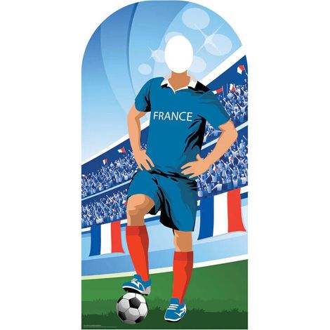 Figurine en carton passe tête Equipe de France Coupe du monde de football Haut 190 cm