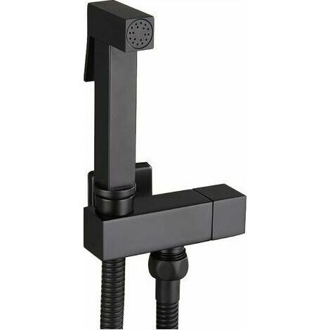 Douchette WC en laiton noir mat – Tuyau 150 cm en acier inoxydable – Nettoyage efficace et économique en eau – Installation facile (1/4)