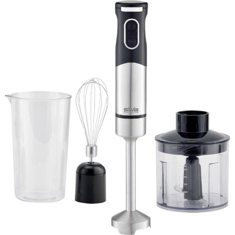 Silva Homeline SMS 6502 Frullatore ad immersione 700 W con misurino, con trituratore, Sbattitore acciaio inox, Nero (1/5)