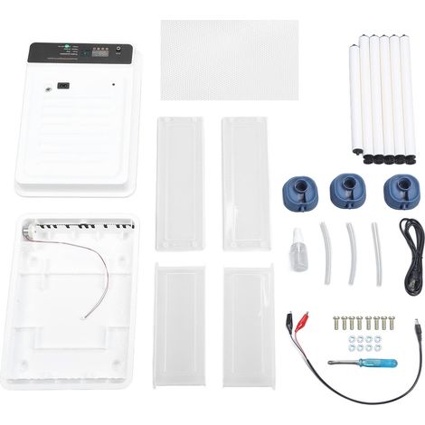 Couveuse automatique pour œufs de poules cailles avec testeur d’œufs retourneur automatique alimentation double blanc prise US 110V 24 œufs (1/5)