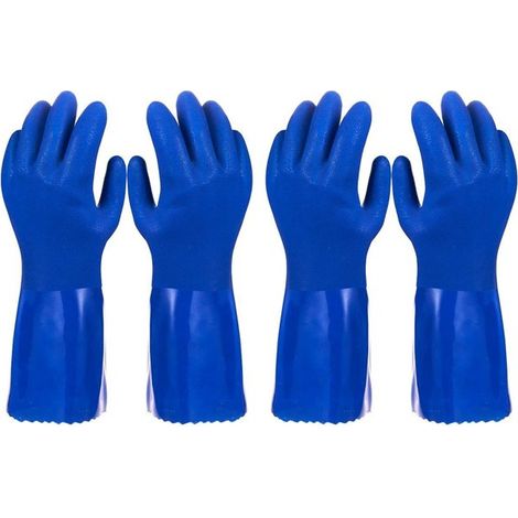 Gants de jardinage en PVC bleu, offrant une protection confortable pour la taille, la plantation et l'entretien extérieur.-AquaForge (1/5)