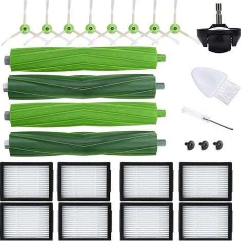 Kit di manutenzione completo per robot aspirapolvere Roomba: 2 spazzole a rullo, filtri HEPA e spazzole laterali, compatibile con i modelli i3, i4, i6, i7, i8, E5, E6, J7