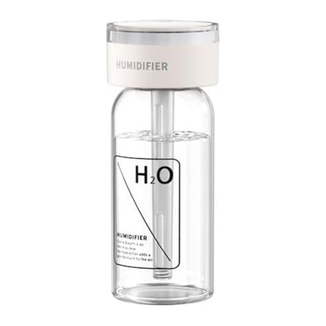 Leiser Luftbefeuchter für Zuhause und Büro, kleiner Diffusor mit hoher Nebelausgabe, leiser Betrieb für Schlafzimmer, Kinderzimmer, Wohnheim, Kunststoff für trockene Haut (weiß) (1/5)