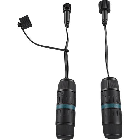 Connecteur à 3 broches compatible avec les LED étanches Govee H705A, H705B, H705C, H706A, H706B et H706C pour éclairage extérieur permanent (noir). (1/5)