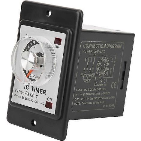 Relais temporisé BERM AH2-Y 10S 24V, équipement électrique basse tension robuste, temporisation fiable pour installations durables, composant industriel de précision. (1/3)