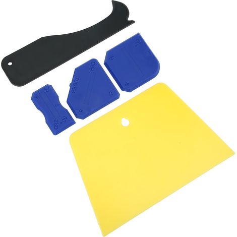 Kit de 5 pièces pour mastic plastique : raclette, spatule, outil de couture et d'embellissement pour joints de moulures et de coulis. (1/5)