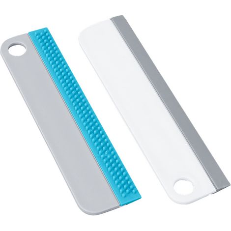 Grattoir à vitres, grattoir de douche, grattoir multifonctionnel en silicone, sans traces, convient pour les vitres, les miroirs, la salle de bain, la voiture et le verre. (1/5)