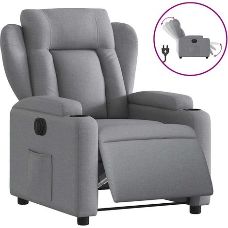 Maison Exclusive - Relaxsessel Elektrisch Hellgrau Stoff