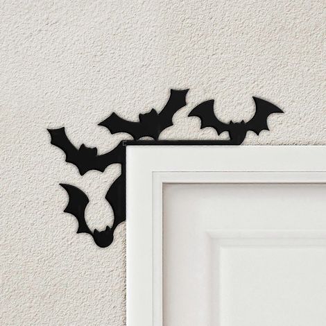 Autocollant de porte en feutrine et acrylique pour Halloween 2025, décoration de fête, autocollant miroir (1/4)