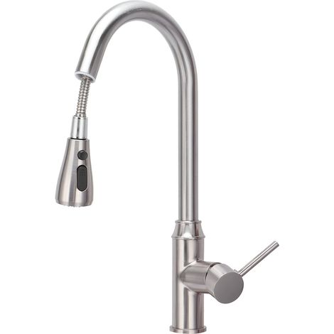 Robinet d'évier, robinet de cuisine à poignée unique avec pulvérisateur extractible avec tuyau pour cuisine de ferme, cuisine de camping-car, buanderie.