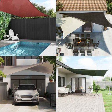 Voile d'ombrage, Protection Solaire, pour Jardin Terrasse Extérieur, 160 g/m² Taupe 4,5x4,5x4,5 m PEHD OIB4001E (1/4)