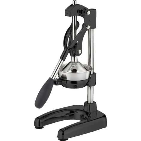 Cilio Amalfi spremiagrumi manuale, in acciaio inox, nero, spremiagrumi per il 25% in più di succo, a basso sforzo, spremiagrumi professionale, 20 × 23,5 × 44 cm (1/5)