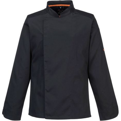 Chaqueta de cocina puños franceses M/L MeshAir Pro acabado premium C838 XXS Negro