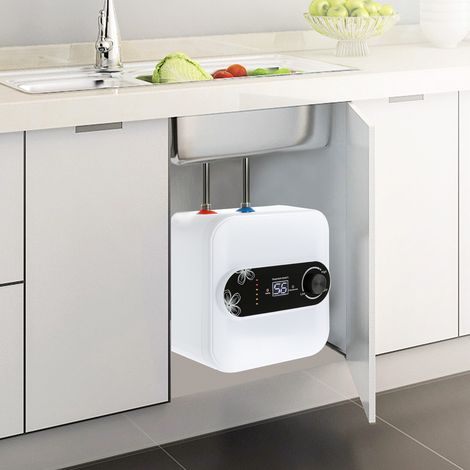 Calentador de agua instantáneo eléctrico pequeño 1.5KW electrónico 220V para cocina 149°F/2.11gal (1/5)
