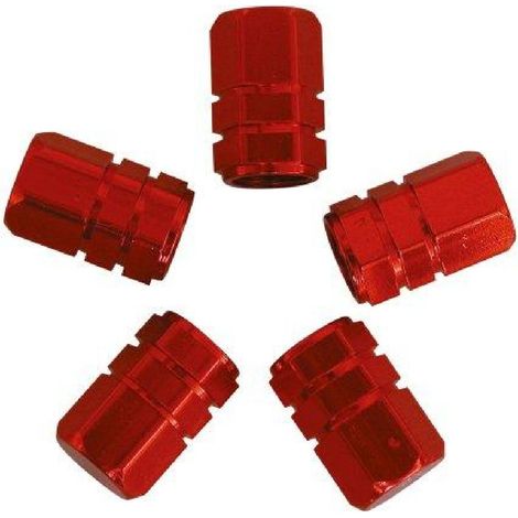 Capuchons de valve piston 5pcs rouge