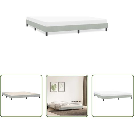 Sommeil confortable - Cadre de lit sans matelas gris clair 180x220 cm velours (1/5)