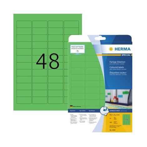 HERMA Etiketten A4 grün 45,7x21,2 mm Papier matt 960 St. (4369) (1/5)