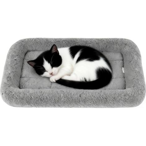 1 Lit Pour Chat Velours Agneau Antidérapant Coussin Moelleux Gris Petit Animal Intérieur Voyage (1/5)