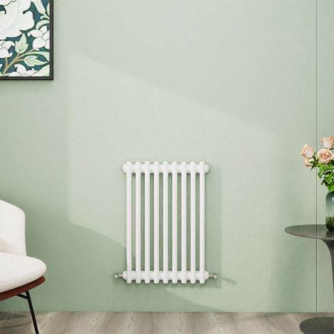 AICA 600x425mm White Horizontal Traditional Radiator Cast Iron 2 Column Heating UK