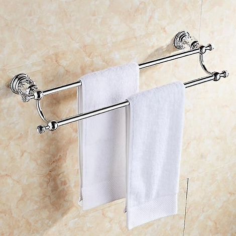 Ensemble d'accessoires de salle de bain pour porte-serviettes mural, quincaillerie en laiton, porte-brosse WC chromé (1/4)