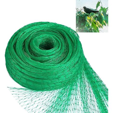 6 x 10 m Filet anti-oiseaux, protection pour bassins d'eau, maillons robustes réutilisables, protéger les plantes fruitières, fleurs, arbres animaux, étang, vert (1/5)