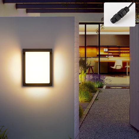 Applique Murale intérieur/Extérieur,LED Luminaire blanc chaud,Noir - 24W 3000K Moderne Luminaire Murale,Éclairage Mural Etanche IP65,Lampe Murales (1/5)
