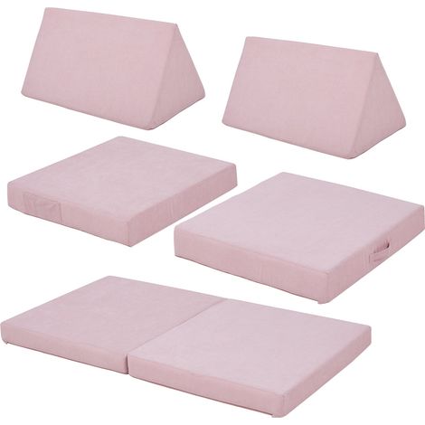 Set divano e poltrona da gioco 5 pezzi 120 x 66 x 46 cm velluto a coste rosa 030009144