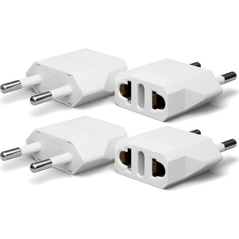 2 Pièces Adaptateur Prise USA de Voyage, US vers France Adapter, Fiche de Voyage US vers EU Prise pour Europe/Amérique/Chine/Canada/Mexique/Italie/Suisse/Brésil-Blanc (1/5)