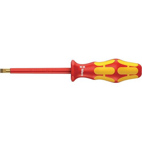 Tournevis isolé pour Vis à fente, 1.6 x 8.0 x 200 mm, Rouge