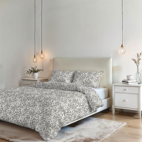 Parure de Housse de Couette sans Repassage - Ensemble Housse de Couette - Lit 2 Places, Microfibre - Housse 250x200 cm + Rabat et 2 taies d'oreiller 50x80 cm (1/5)