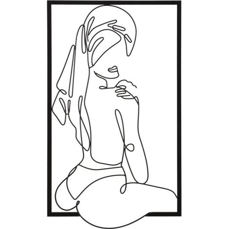 Décoration Murale Encadrée en Métal "Muro Towel" 70cm Noir (1/5)
