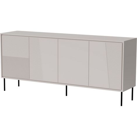 Buffet design couleur cachemire 200 cm avec pieds en métal noir Ula (1/4)
