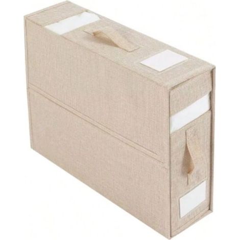 Organisateur Armoire Vetement,Organisateur Dressing avec Poignée, Rangement Sous Vetement, bed sheet storage box(Beige) (1/2)