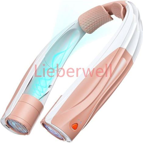 Ventilateur cou portable USB,C 6000mAh, 6 vitesses, 6–23h autonomie – Bureau, sport, voyage – Rose (1/5)