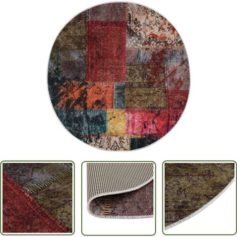 Tapis lavable antidérapant Patchwork φ120cm Multicolore (1/5)