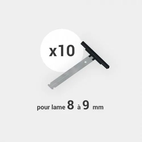 Lot de 10 attaches de tablier de volet roulant pour lame PVC ou ALU de 8 à 9 mm pour axe ZF54