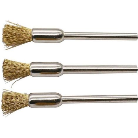 Brosse en laiton, fil d'acier, roues, brosses, perceuse, outils rotatifs, polissage, outils rotatifs Dremel, jeu de brosses, 9 piè (1/4)
