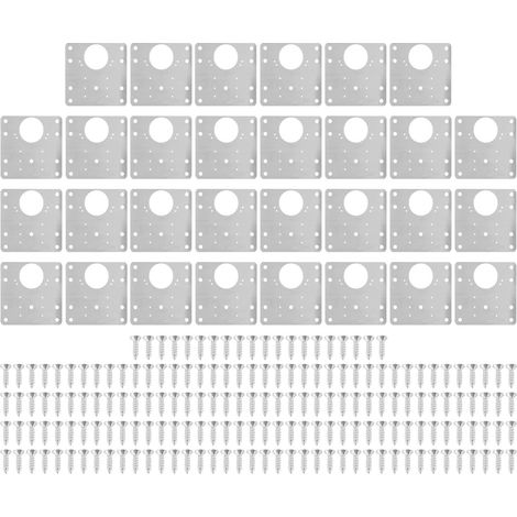 30PCS Cabinet Door Repair Plate Hinges Repair Fixing Plate 9x9cm Stainless Steel Hinge Repair Board (1/5)