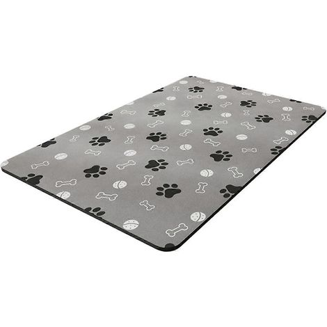 Tapis d'alimentation pour animaux - Tapis absorbant pour croquettes et eau pour chien - Tapis distributeur d'eau et de nourriture pour chien - Anti-taches - Séchage rapide - 30 x 40 cm, B (1/5)