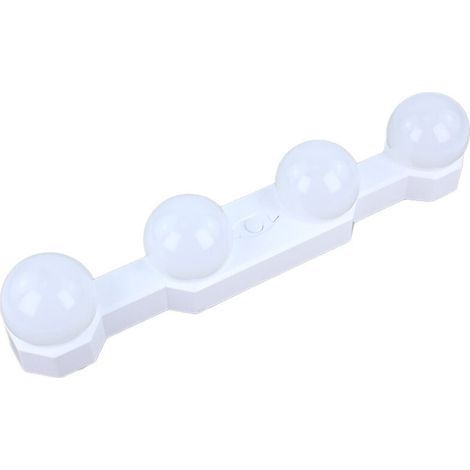 SABIR Wiederaufladbare Kosmetikspiegelleuchte mit Schalter, kabellose LED-Beleuchtung, 4 LED-Lampen im Hollywood-Stil, 3 Farben und 5 Helligkeitsstufen, Schlafzimmerspiegelbeleuchtung (1/5)