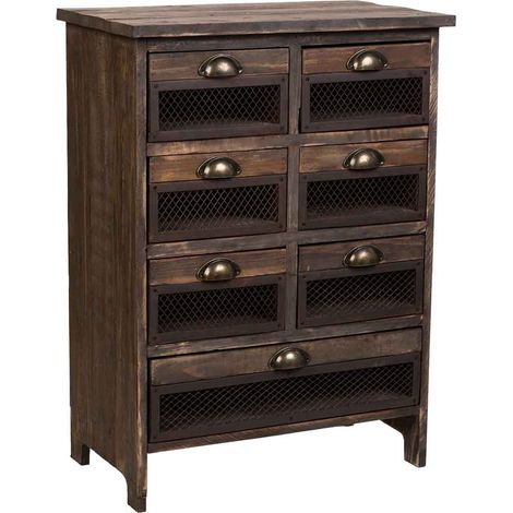 Sinfonier de madera con 7 cajones marrón 59x34x80.5h cm (1/5)