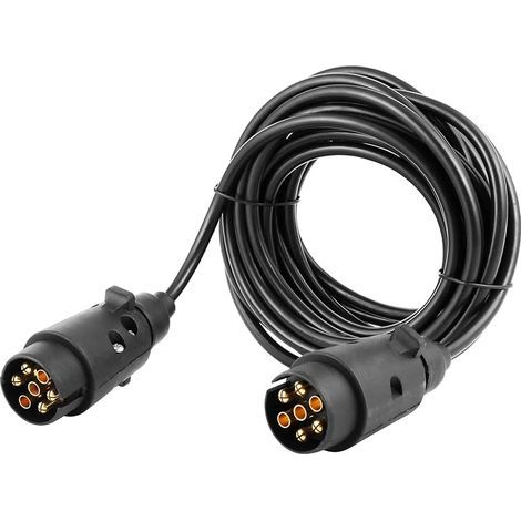 Rallonge Remorque 7Broches 6m,12V Rallonge Câble Remorque 7Broches Prise Mâle Male pour Caravane Véhicule Voiture RV
