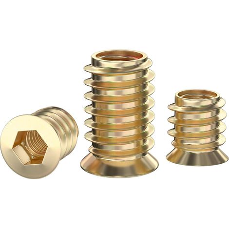 20 Pièces M8 x 8mm, Insert Bois M8, Inserts Hexagonaux pour Meubles en bois (1/3)