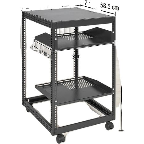 Rack de serveur, conception à cadre ouvert, profondeur réglable, 15U (1/2)