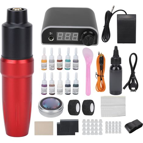 Kit de machine à tatouer professionnel Wormhole, bloc d'alimentation 100-240V EU pour débutants, stylo tatouage et accessoires (1/5)