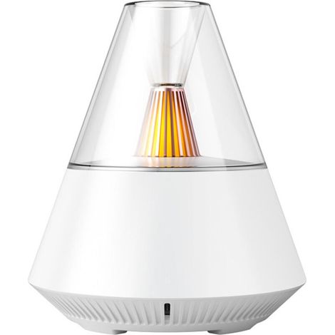 Ätherisches Öl-Diffusor, tragbarer Luftbefeuchter mit Kaltnebel und warmem Licht, 150 ml Fassungsvermögen, fürs Schlafzimmer, weiß XXW