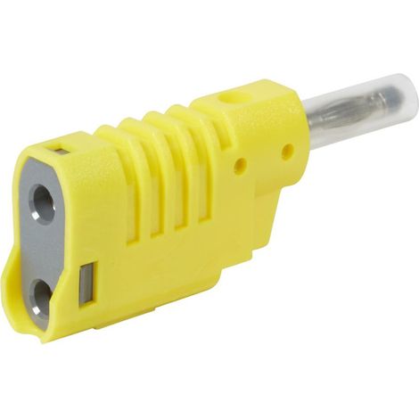 Fiche banane D=4mm 16A 33V ou 70V= embout isolant fourreau rétractable - jaune)